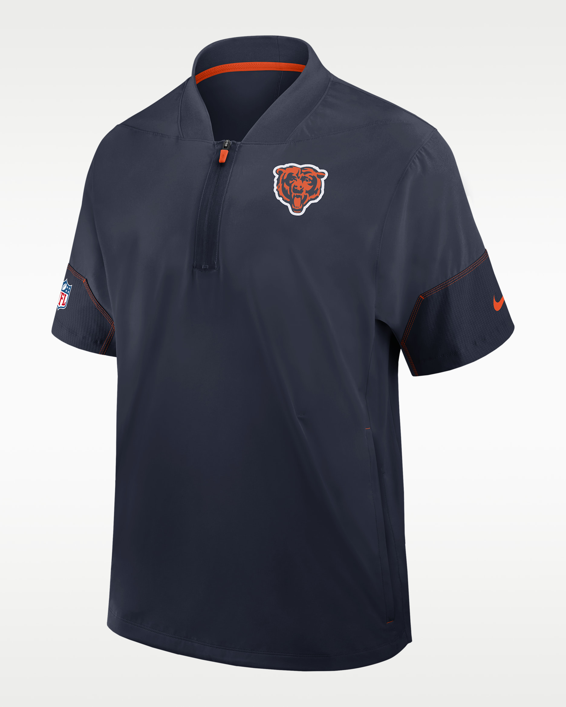 Chicago Bears Sideline Coach Men's Nike NFL 1/2-Zip Short-Sleeve